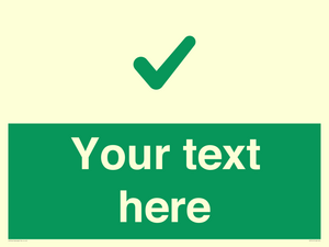 Custom green background, green tick sign